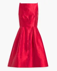 Oscar de la Renta Kleid aus Duchesse-Satin inKnitteroptik Rot