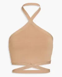 Alexander Wang Cropped Neckholder-Oberteil aus Stretch-Jersey Neutral