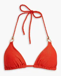 Heidi Klein Morocco Neckholder-Triangel-Bikini-Oberteil mit Verzierung Rot