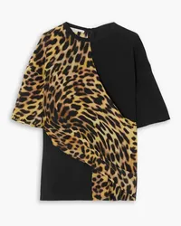 Stella McCartney Oberteil aus Seide mit Animal-print