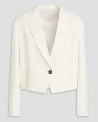 Brunello Cucinelli Cropped Blazer aus Twill Weiß