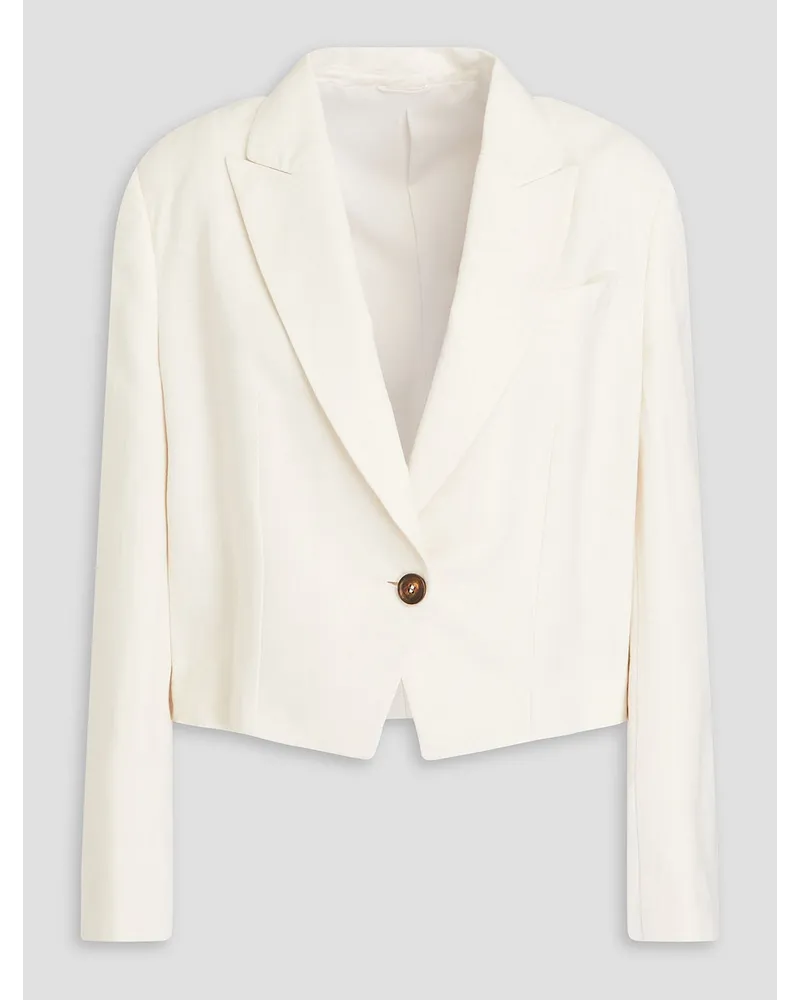 Brunello Cucinelli Cropped Blazer aus Twill Weiß