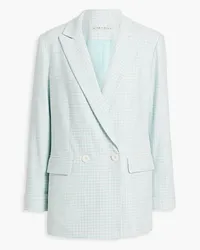 Alice + Olivia Alice OliviaJustin doppelreihiger Blazer aus Twill mit Gingham-Karo Blau