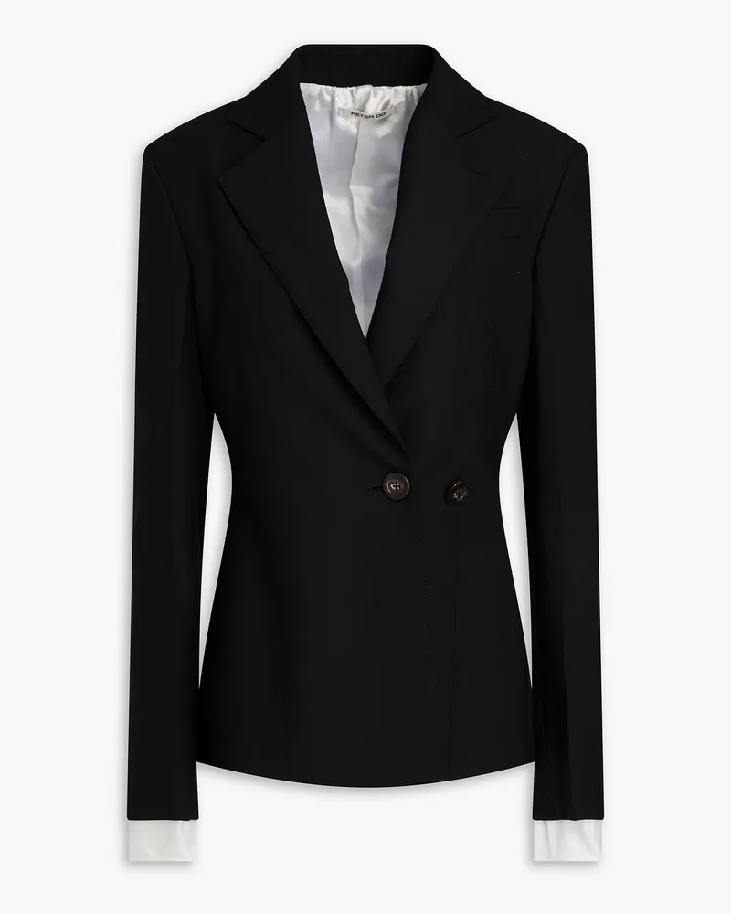 Peter Do Blazer aus Twill Schwarz