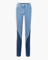 Peter Do Zweifarbige, hoch sitzende Jeans mit schmalem Bein Blau