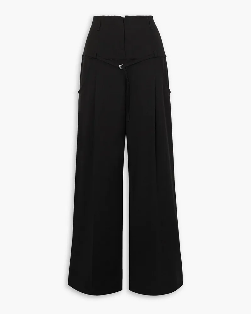 Jacquemus Criollo Hose mit weitem Bein aus Wolle Schwarz