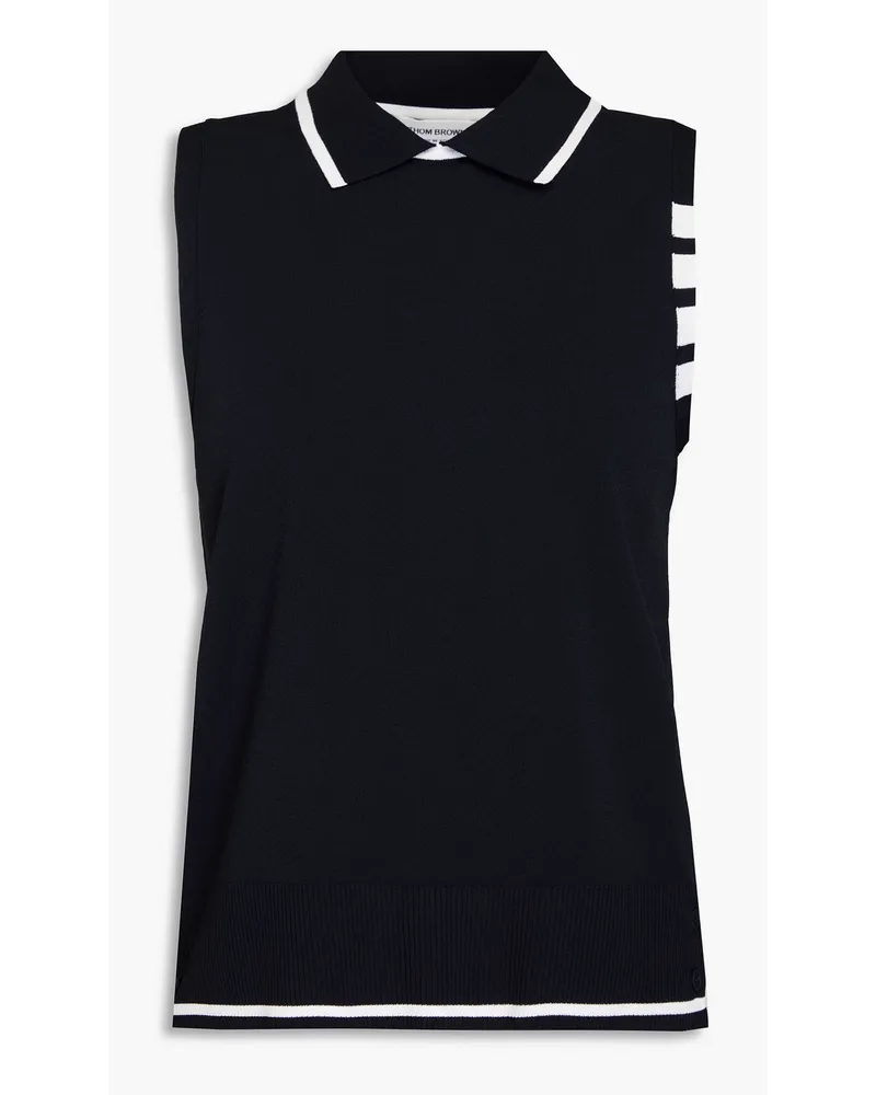 Thom Browne Poloshirt aus Stretch-Strick Blau