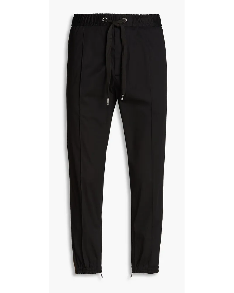 Dolce & Gabbana Track Pants aus Twill aus Stretch-Baumwolle mit Logoapplikation Schwarz