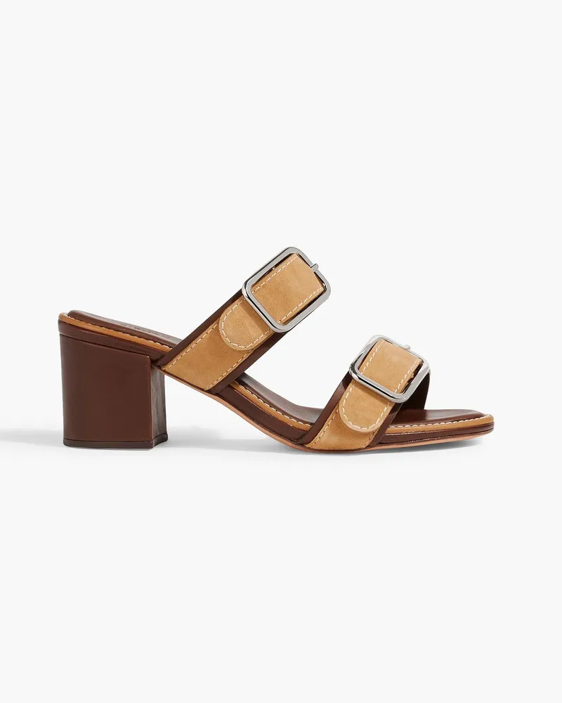 Alexandre Birman Effie 80 Mules aus Veloursleder mit Schnalle Neutral