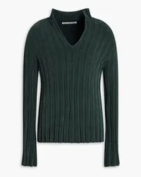 Acne Studios Pullover aus Chenille aus einer gerippten Baumwollmischung Grün