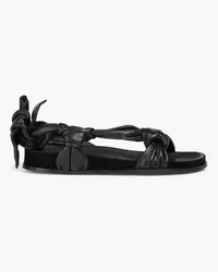 ba&sh Colette Sandalen aus Leder mit Knotendetail Schwarz