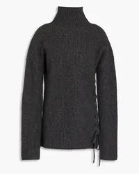 Altuzarra Rollkragenpullover aus einer Merinowollmischung mit Zopfstrickmuster Grau