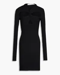 Philosophy Di Lorenzo Serafini Minikleid aus Rippstrick mit Twist-Detail und Cut-outs Schwarz