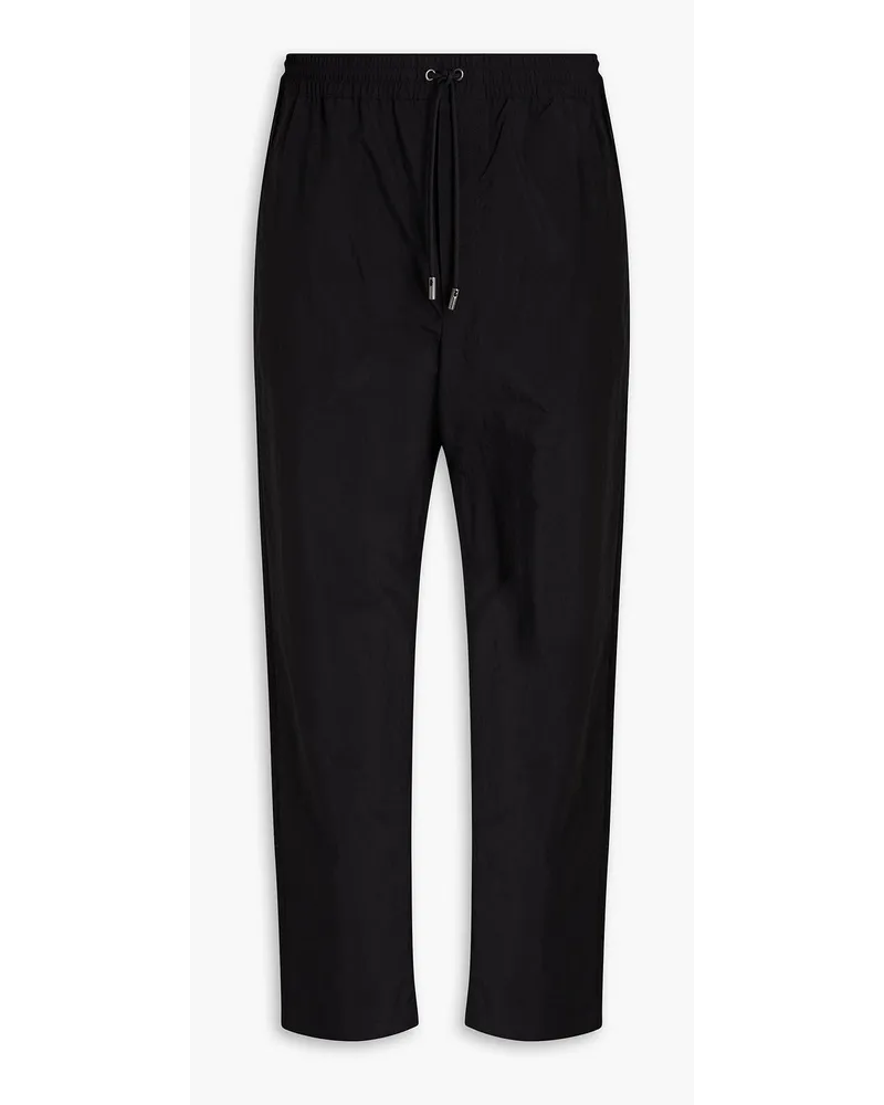 Kitsuné Cropped Track Pants aus Shell mit Tunnelzug Schwarz