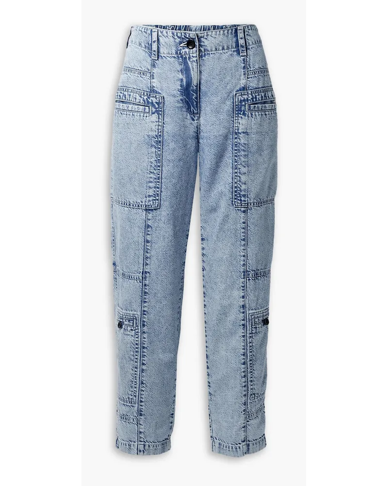 Proenza Schouler Cargohose aus Chambray aus einer Baumwollmischung mit Einsätzen Blau