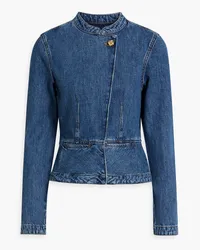 Derek Lam Adeline Jacke aus Denim mit Schößchen Blau