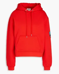 Claudie Pierlot Hoodie aus Baumwollftee mit Applikationen Rot