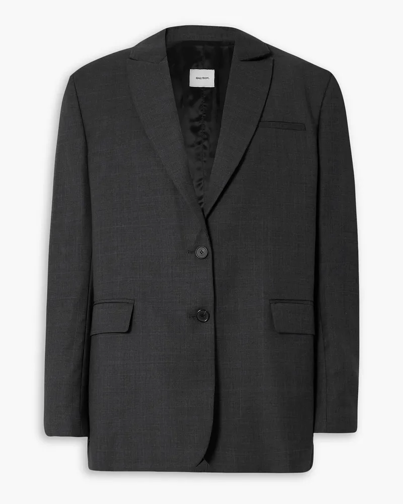 HALFBOY Oversized-Blazer aus karierter Merinowolle Grau