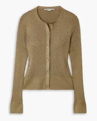 Stella McCartney Cardigan aus Rippstrick in-Optik Metallic