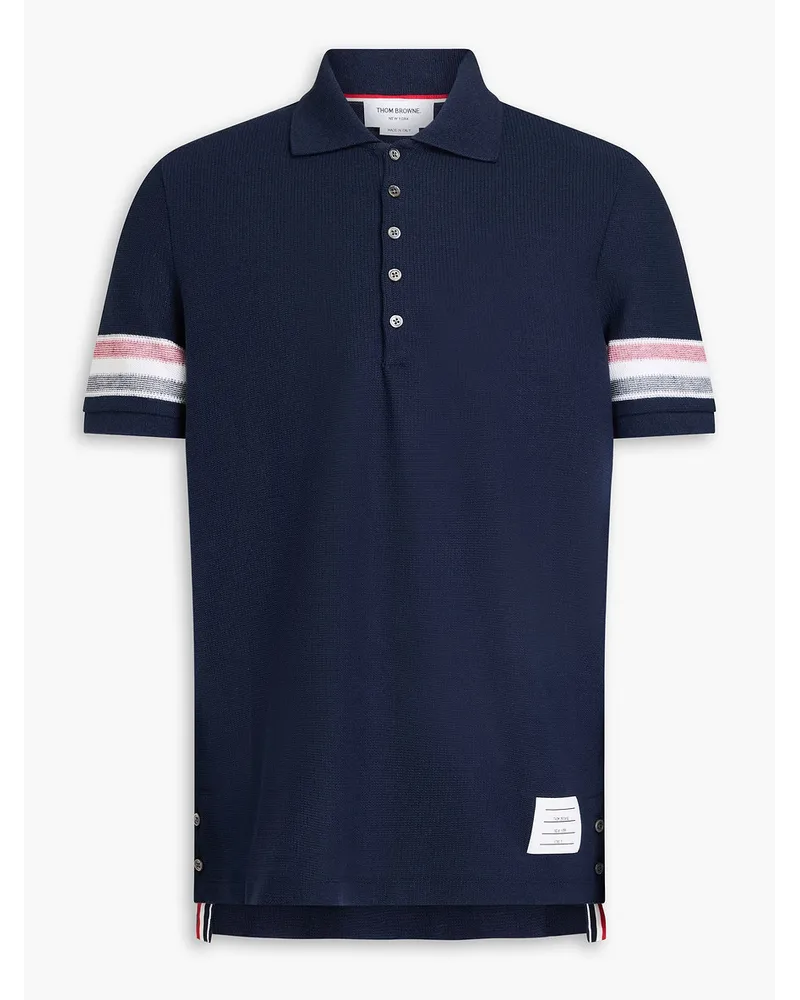 Thom Browne Poloshirt aus Baumwolle mit Streifen Blau