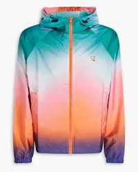 Kitsuné Trainingsjacke aus Shell mit Kapuze und Farbverlauf Blau