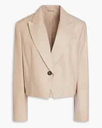 Brunello Cucinelli Cropped Blazer aus Leder Neutral