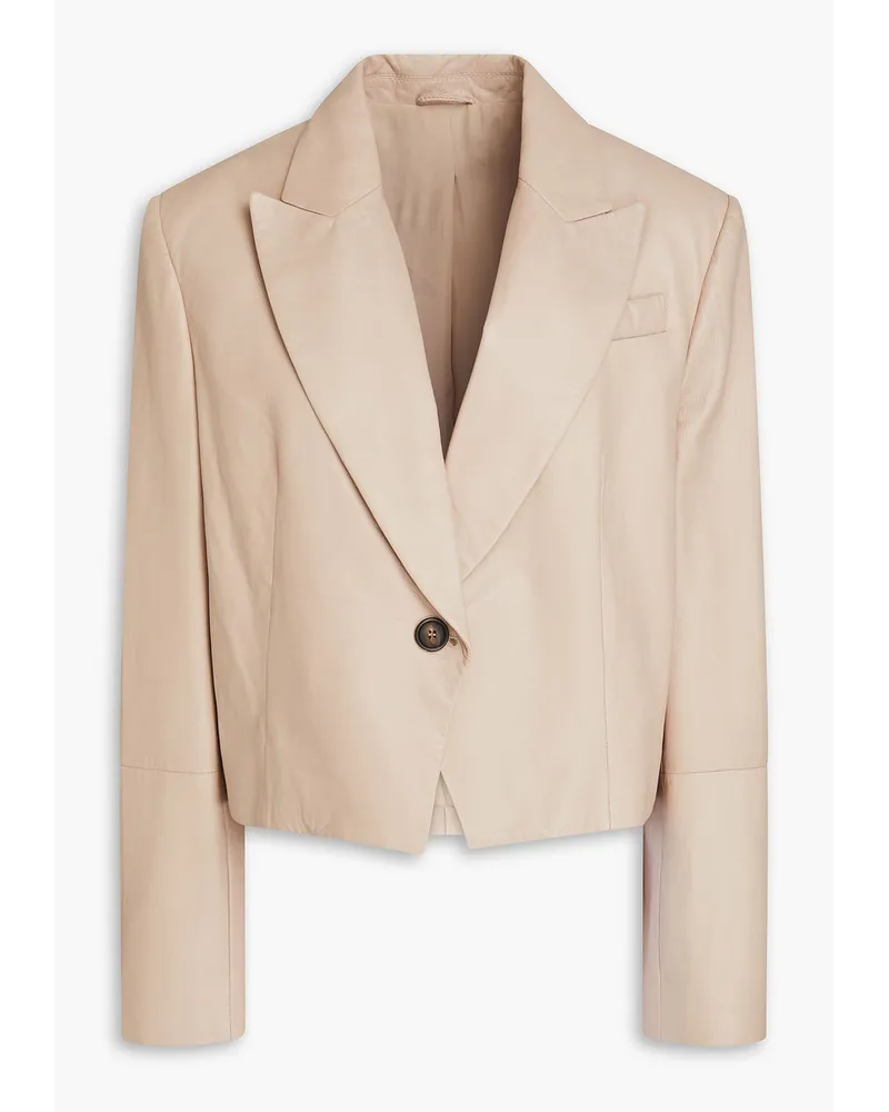 Brunello Cucinelli Cropped Blazer aus Leder Neutral