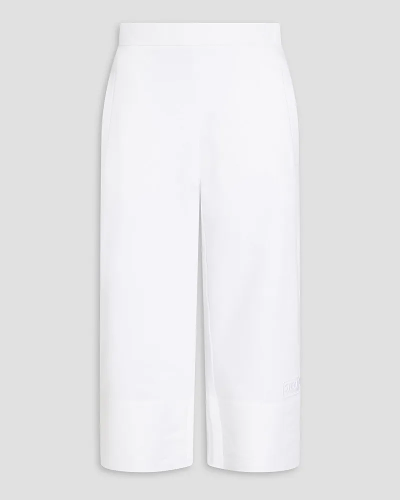 Stella McCartney Cropped Track Pants aus Baumwollfleece Weiß