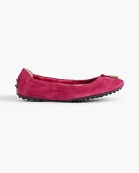 TOD'S Dee Laccetto Ballerinas aus Veloursleder Lila