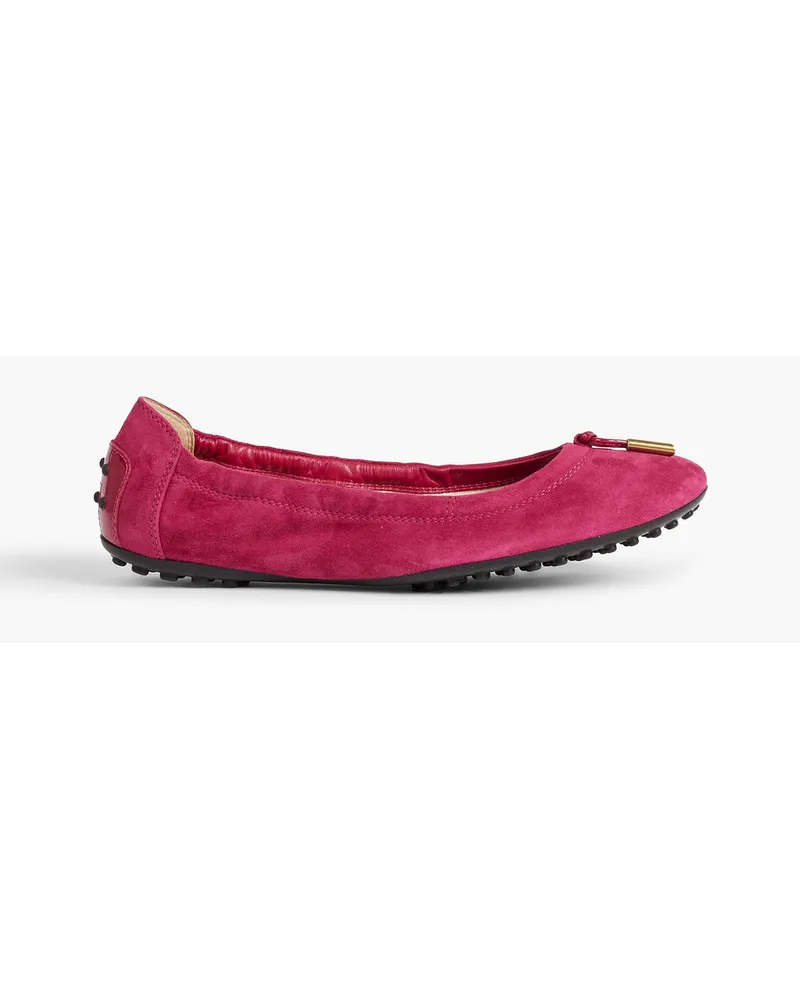 TOD'S Dee Laccetto Ballerinas aus Veloursleder Lila