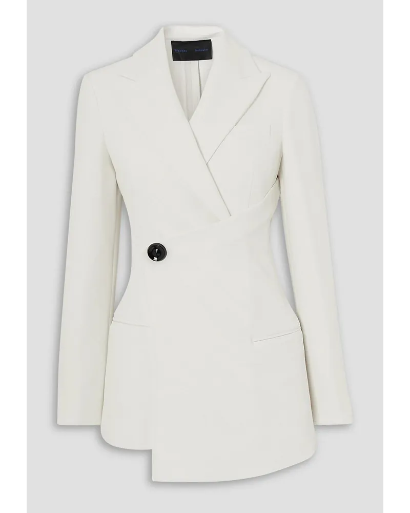 Proenza Schouler Wickelblazer aus Stretch-Crêpe Weiß