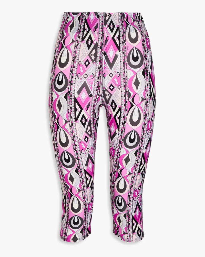 Emilio Pucci Bedruckte Cropped Leggings aus Stretch-Jersey Lila