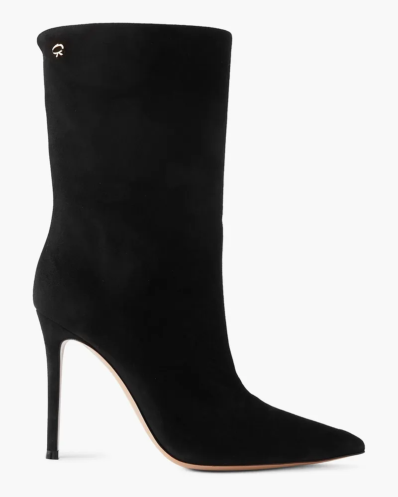 Gianvito Rossi 105 Ankle Boots aus Veloursleder Schwarz