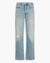 Totême Hoch sitzende Boyfriend-Jeans inDistressed-Optik Blau