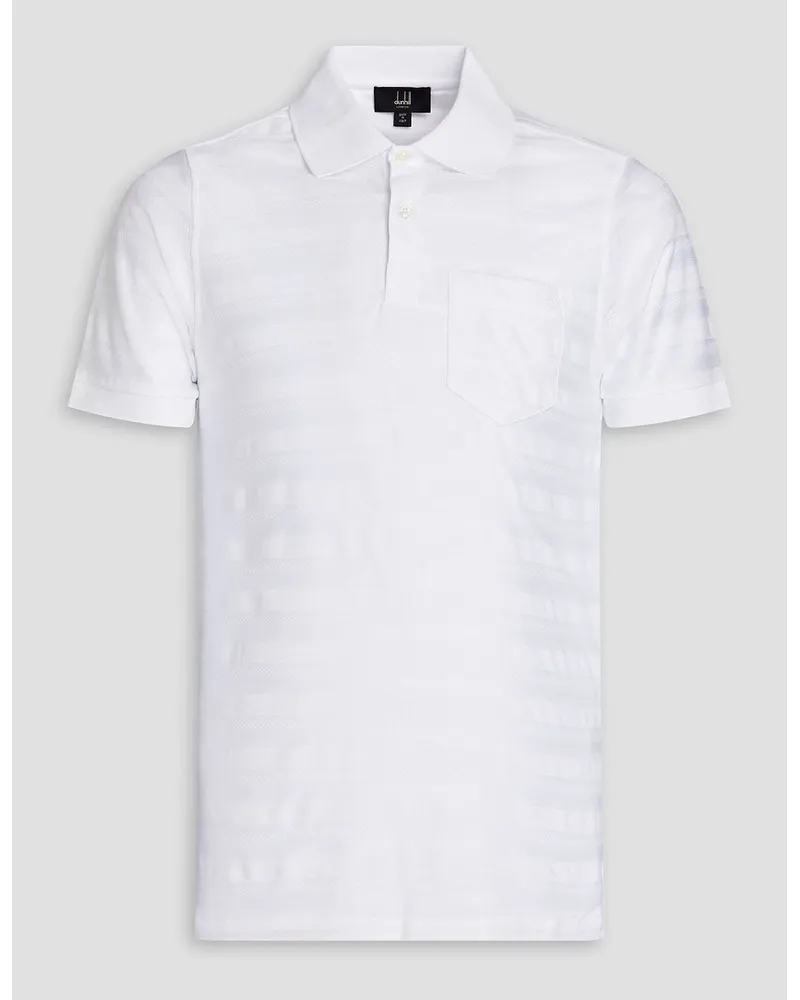 Dunhill Poloshirt aus Baumwoll-Jacquard Weiß