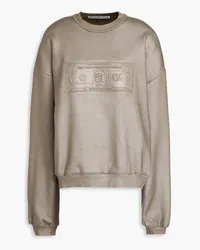 Alexander Wang Sweatshirt aus geprägtem Baumwollfrottee inMetallic-Optik Neutral