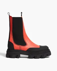 Ganni Chelsea-Boots aus Leder Orange