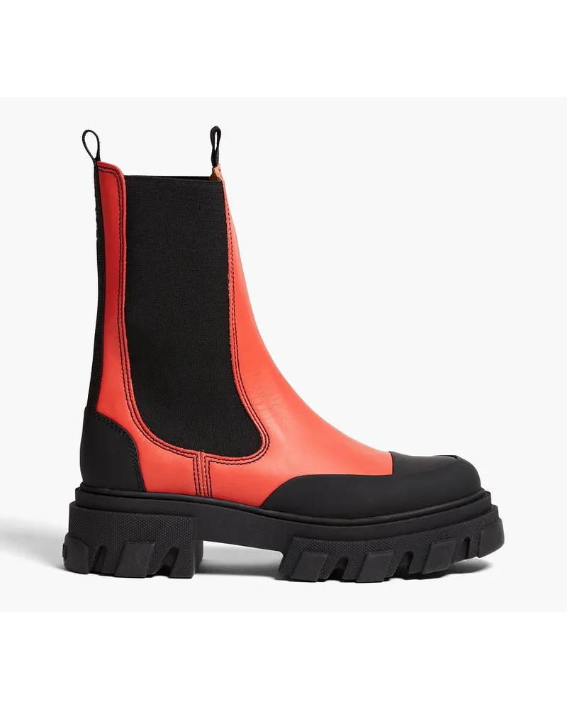 Ganni Chelsea-Boots aus Leder Orange