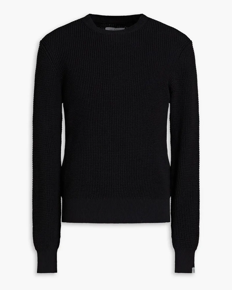 Rag & Bone Gerippter Pullover aus Baumwolle Schwarz