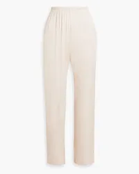 Iris & Ink Leah Hose mit geradem Bein aus Satin Neutral