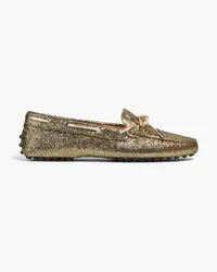 TOD'S Gommino Loafers aus gebürstetem -Leder Metallic