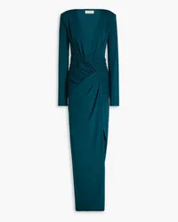 NICHOLAS Lura Robe aus Stretch-Crêpe Blau