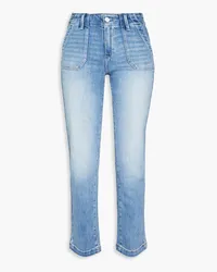 Paige Halbhohe Jeans mit geradem Bein Blau