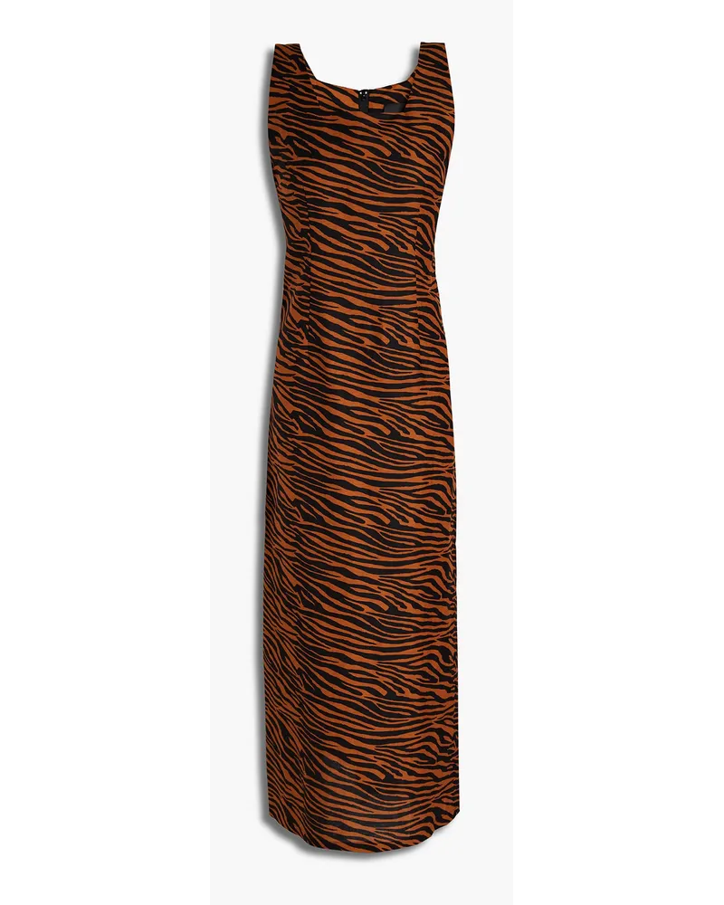 Lisa Marie Fernandez Midikleid aus Baumwolle mit Tigerprint Animal-print