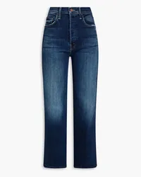 Mother Hoch sitzende Jeans mit geradem Bein inausgewaschener Optik Blau