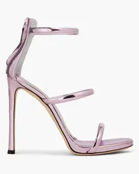 Giuseppe Zanotti Sandalen aus verspiegeltem Kunstleder inMetallic-Optik Lila