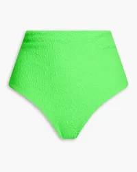 Mara Hoffman Lydia Bikini-Höschen aus recyceltem Cloqué Grün