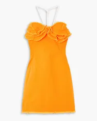 Jacquemus Artichaut Minikleid aus Baumwoll-Canvas mit Rüschen und Fransen Orange