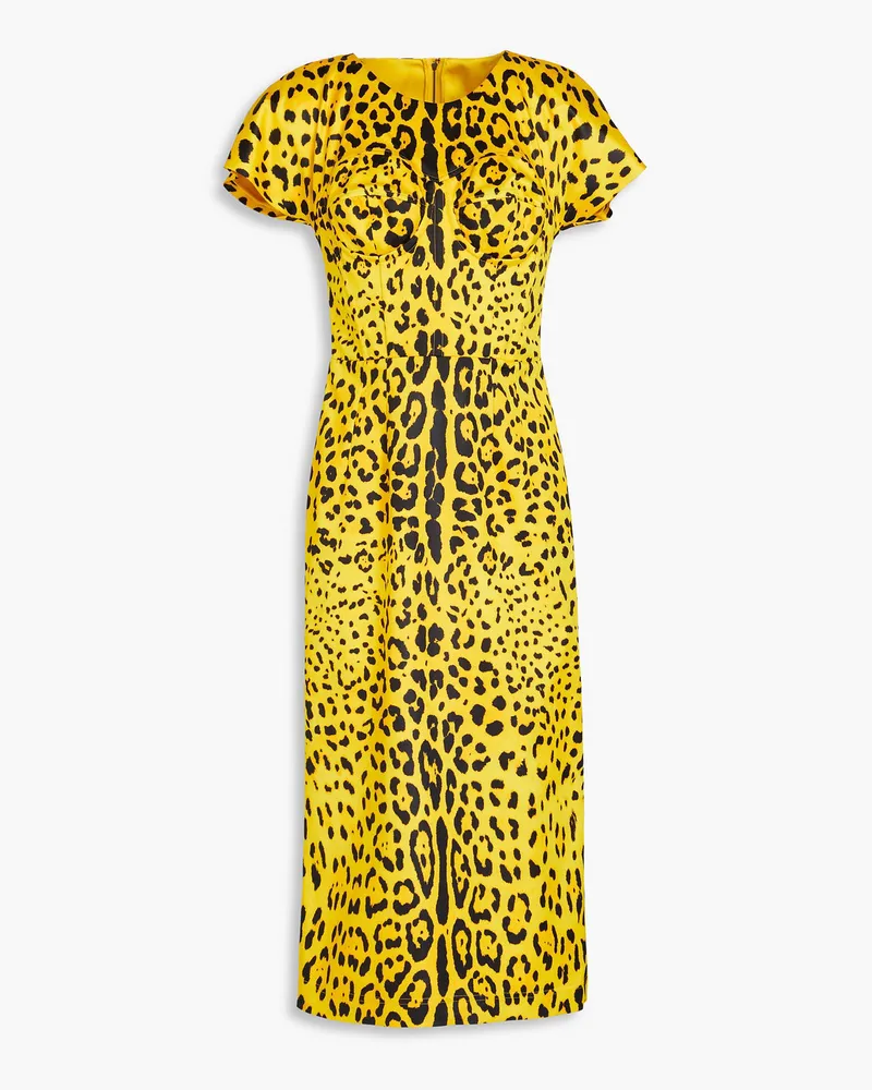 Dolce & Gabbana Leopard-print satin mini dress Animal-print