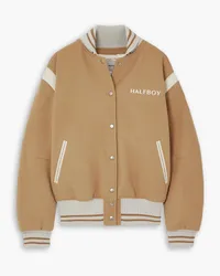 HALFBOY Jacke aus einer Wollmischung mit Lederund Jersey-Besätzen Neutral